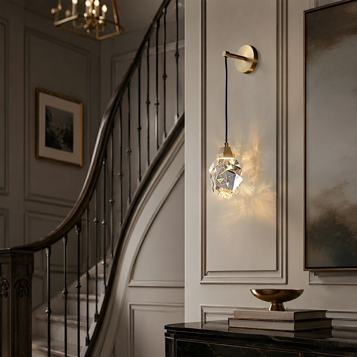 Modern Luxury Faceted Crystal Wall Sconce - Flyachilles