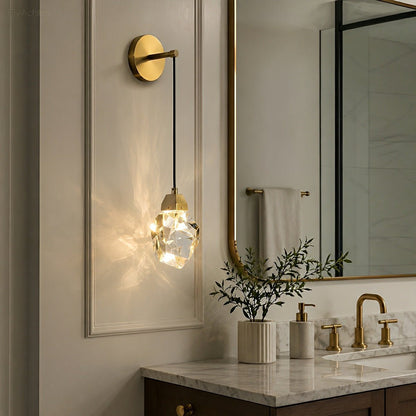 Modern Luxury Faceted Crystal Wall Sconce - Flyachilles