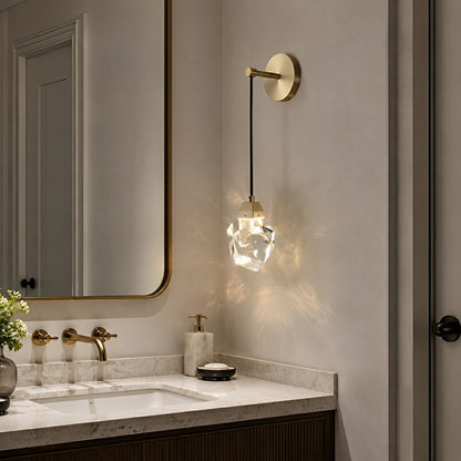 Modern Luxury Faceted Crystal Wall Sconce - Flyachilles