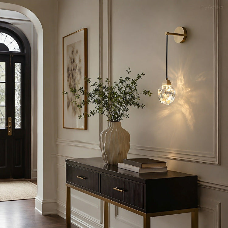 Modern Luxury Faceted Crystal Wall Sconce - Flyachilles