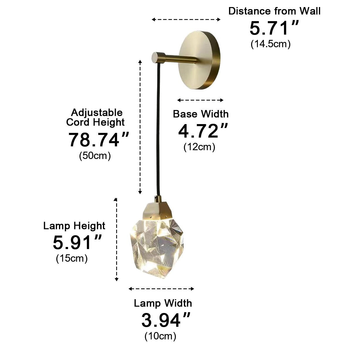 Modern Luxury Faceted Crystal Wall Sconce - Flyachilles