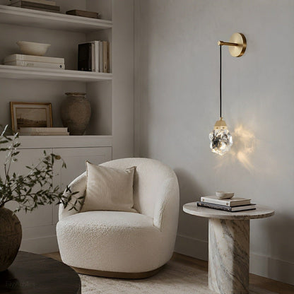 Modern Luxury Faceted Crystal Wall Sconce - Flyachilles