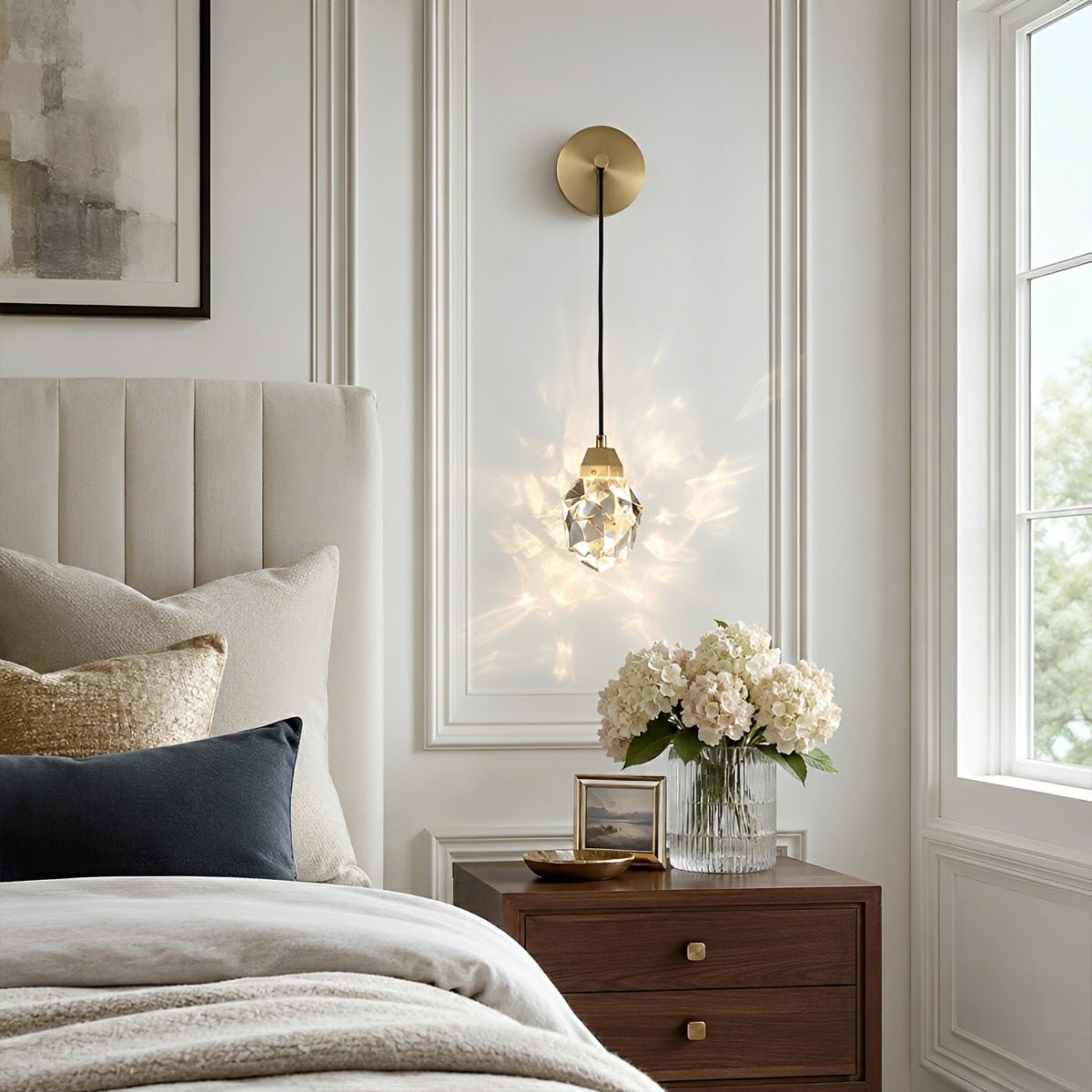 Modern Luxury Faceted Crystal Wall Sconce - Flyachilles
