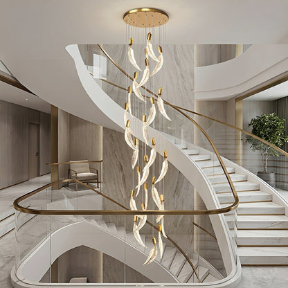 Modern Luxury Feather Spiral LED Chandelier - Flyachilles
