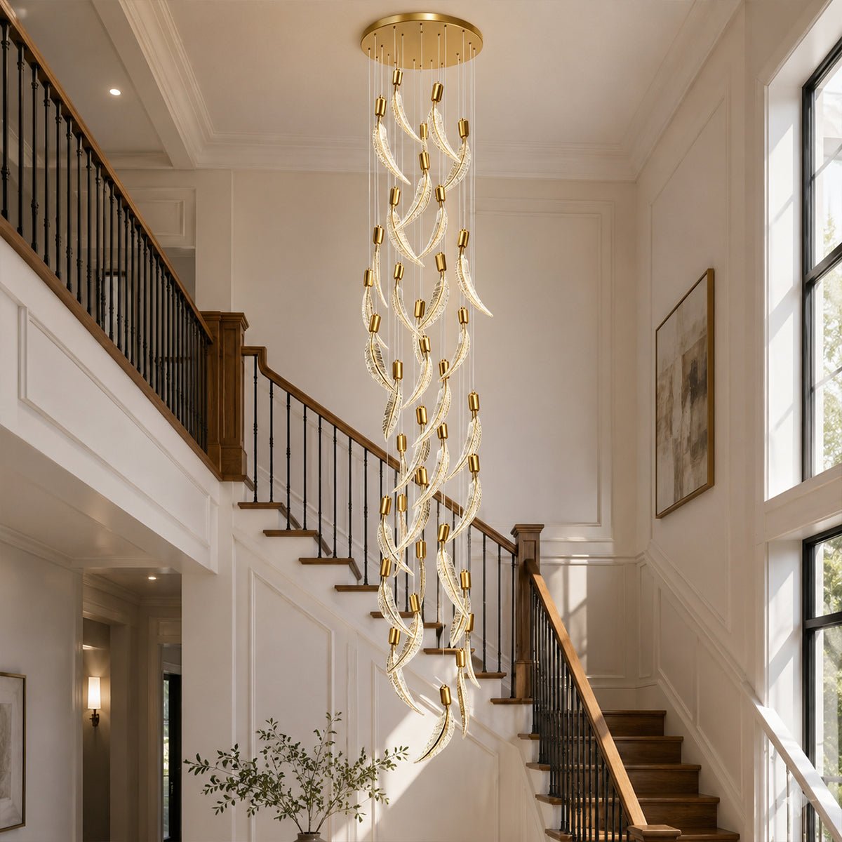 Modern Luxury Feather Spiral LED Chandelier - Flyachilles