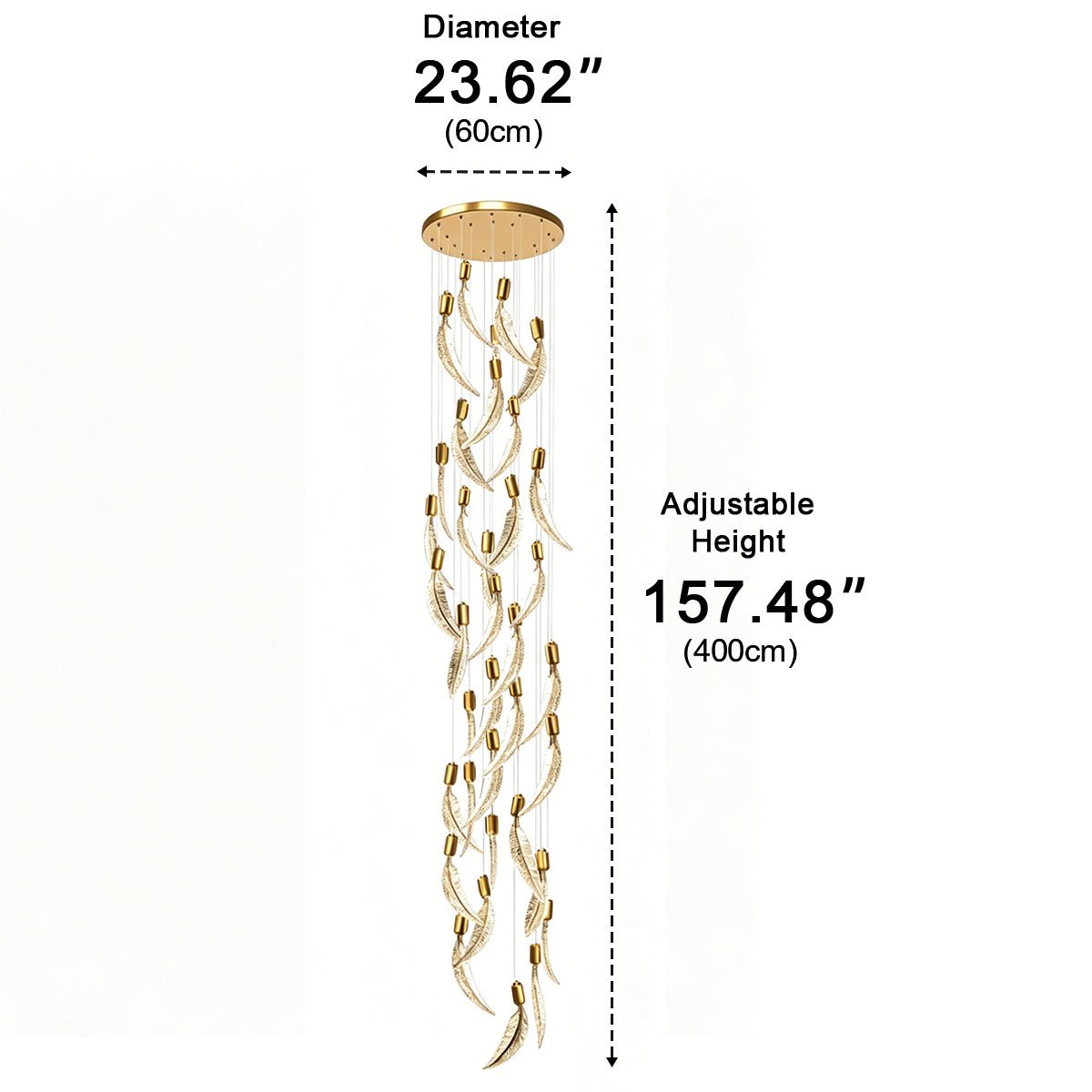 Modern Luxury Feather Spiral LED Chandelier - Flyachilles