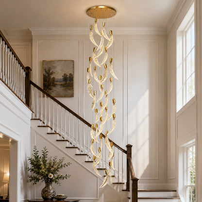 Modern Luxury Feather Spiral LED Chandelier - Flyachilles