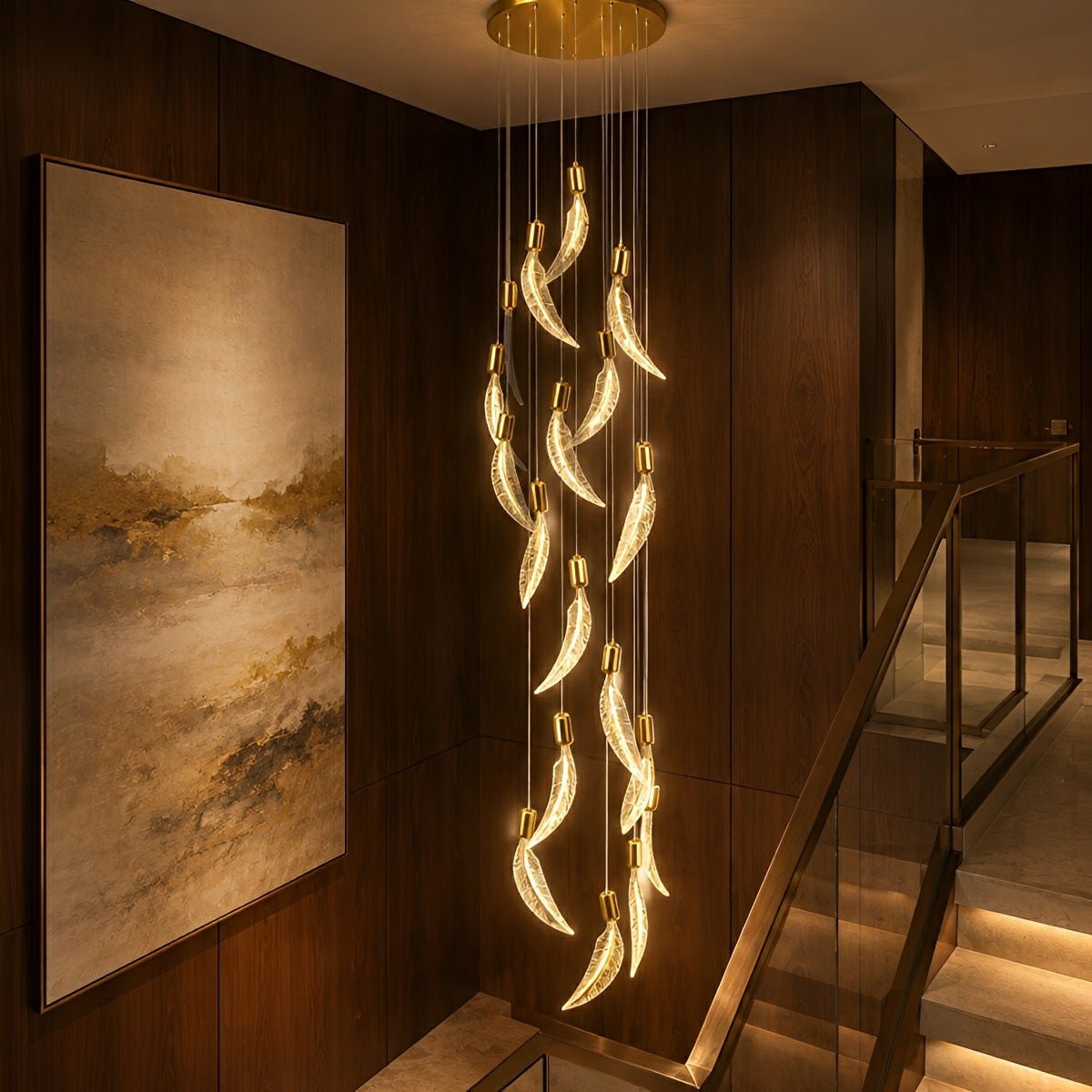 Modern Luxury Feather Spiral LED Chandelier - Flyachilles