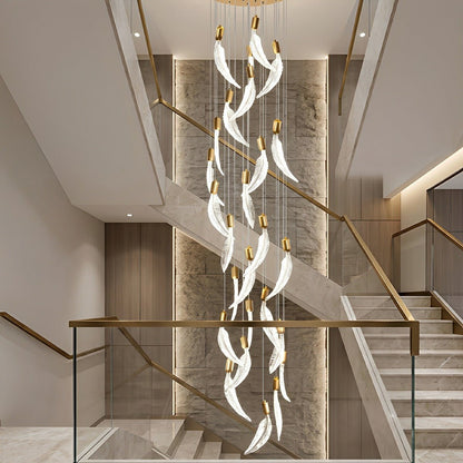 Modern Luxury Feather Spiral LED Chandelier - Flyachilles