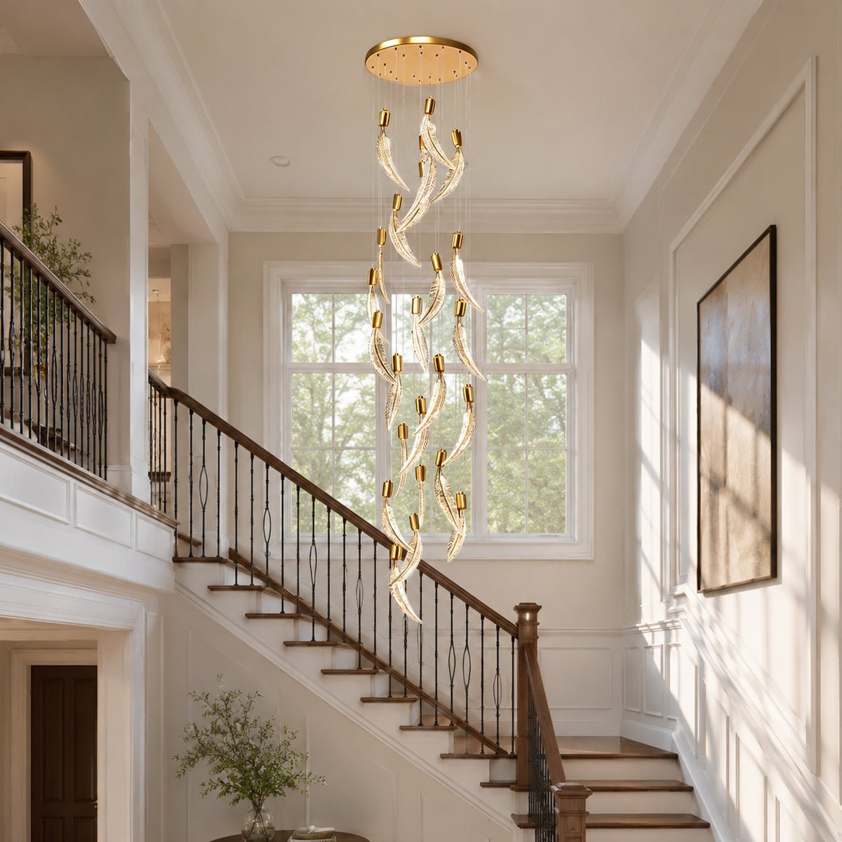 Modern Luxury Feather Spiral LED Chandelier - Flyachilles