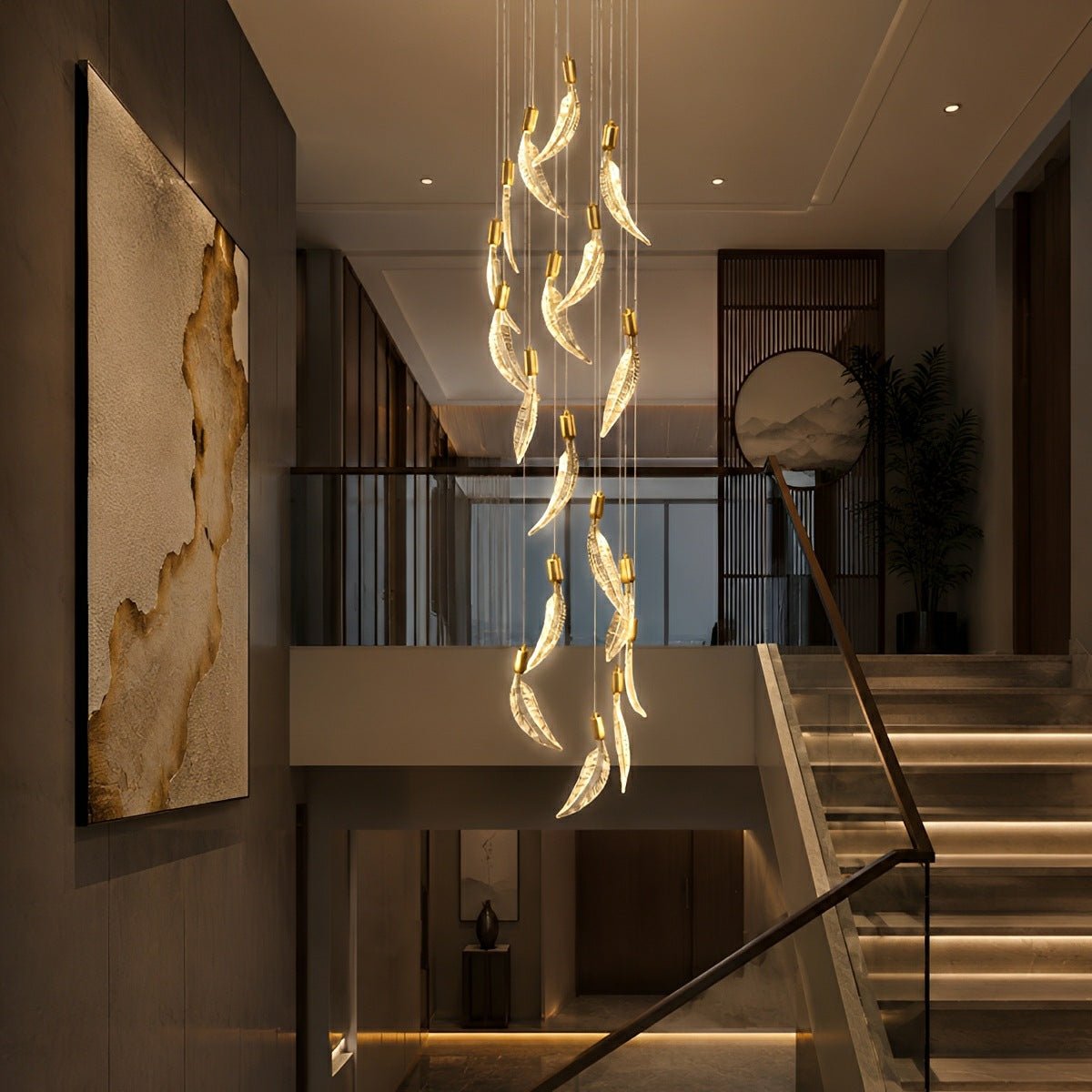 Modern Luxury Feather Spiral LED Chandelier - Flyachilles