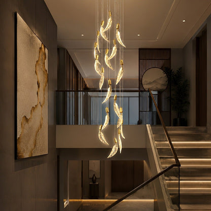 Modern Luxury Feather Spiral LED Chandelier - Flyachilles