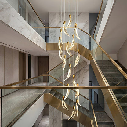 Modern Luxury Feather Spiral LED Chandelier - Flyachilles