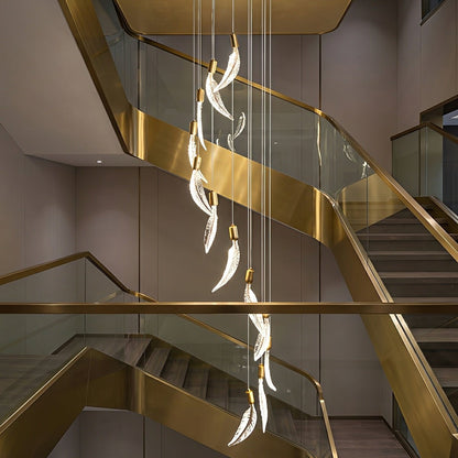 Modern Luxury Feather Spiral LED Chandelier - Flyachilles