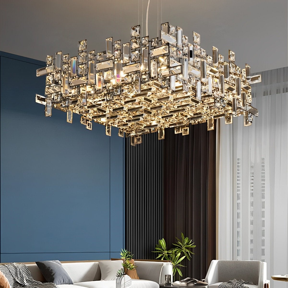 Modern Luxury Geometric Shining Crystal Chandelier Lighting - Flyachilles