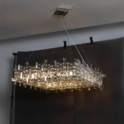 Modern Luxury Geometric Shining Crystal Chandelier Lighting - Flyachilles