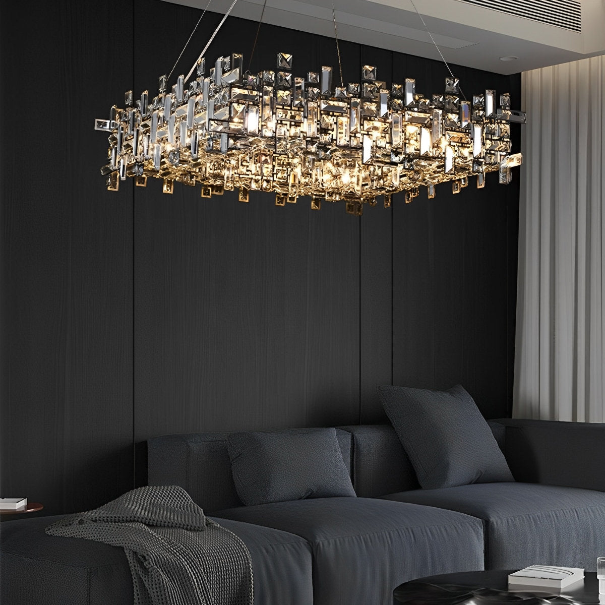 Modern Luxury Geometric Shining Crystal Chandelier Lighting - Flyachilles