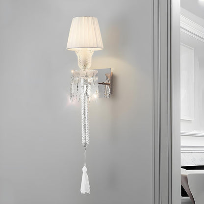 Modern Luxury Indoor Wall Sconces with White Fabric Shade - Flyachilles