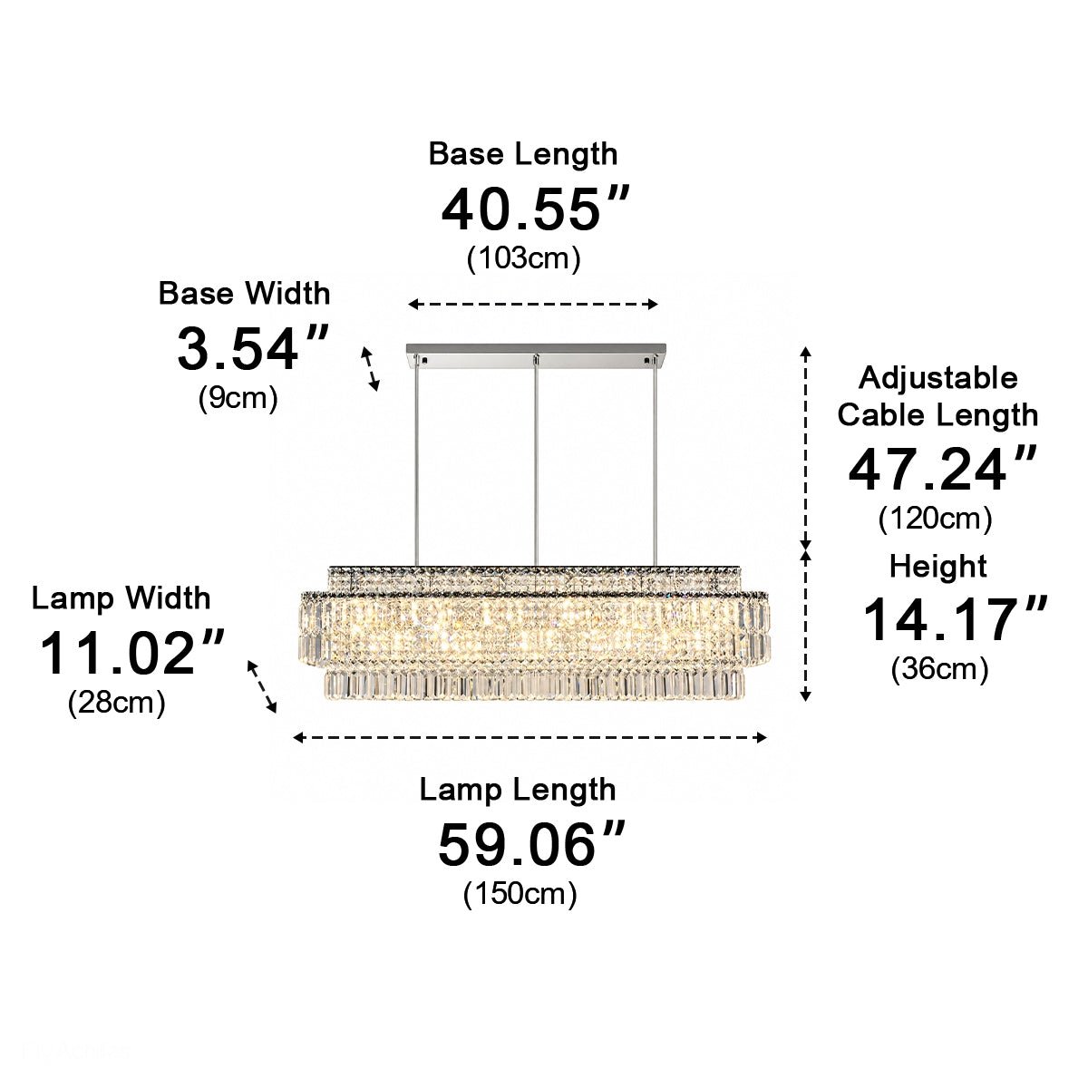 Modern Luxury Linear Tiered Crystal LED Chandelier - Flyachilles