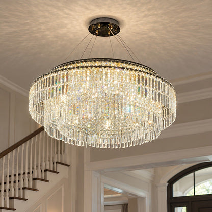 Modern Luxury Round Tiered Crystal LED Chandelier - Flyachilles