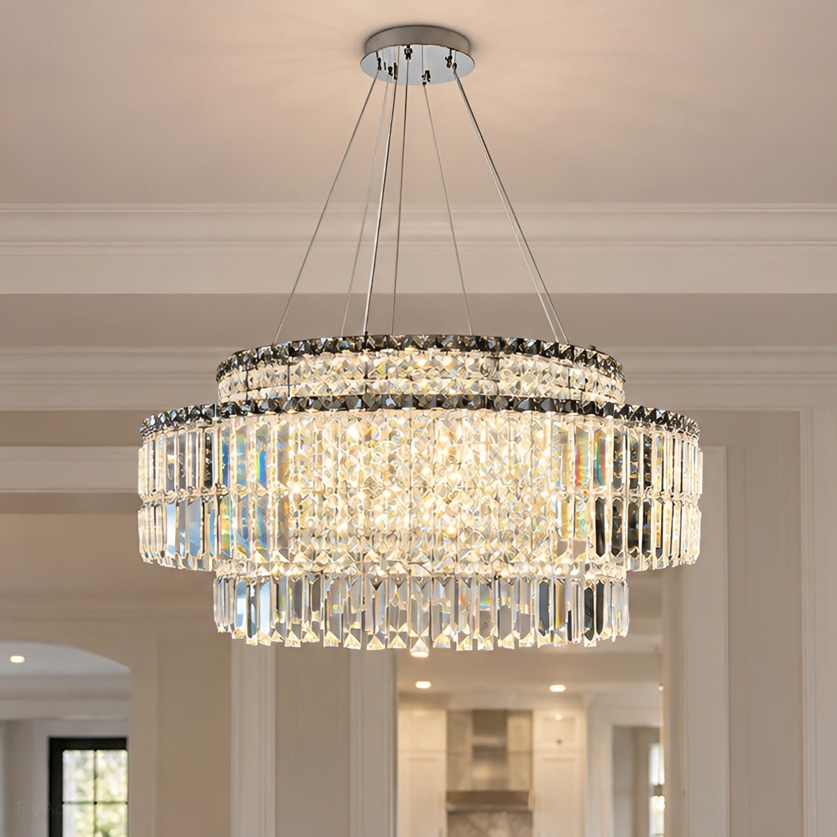 Modern Luxury Round Tiered Crystal LED Chandelier - Flyachilles