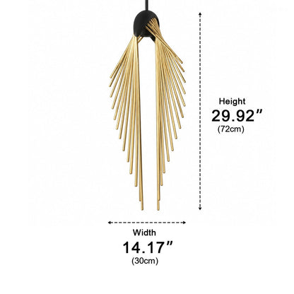Modern Luxury Sculptural Feather LED Pendant Light - Flyachilles