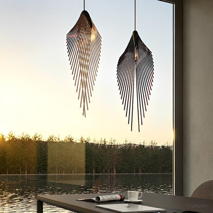 Modern Luxury Sculptural Feather LED Pendant Light - Flyachilles