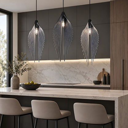 Modern Luxury Sculptural Feather LED Pendant Light - Flyachilles