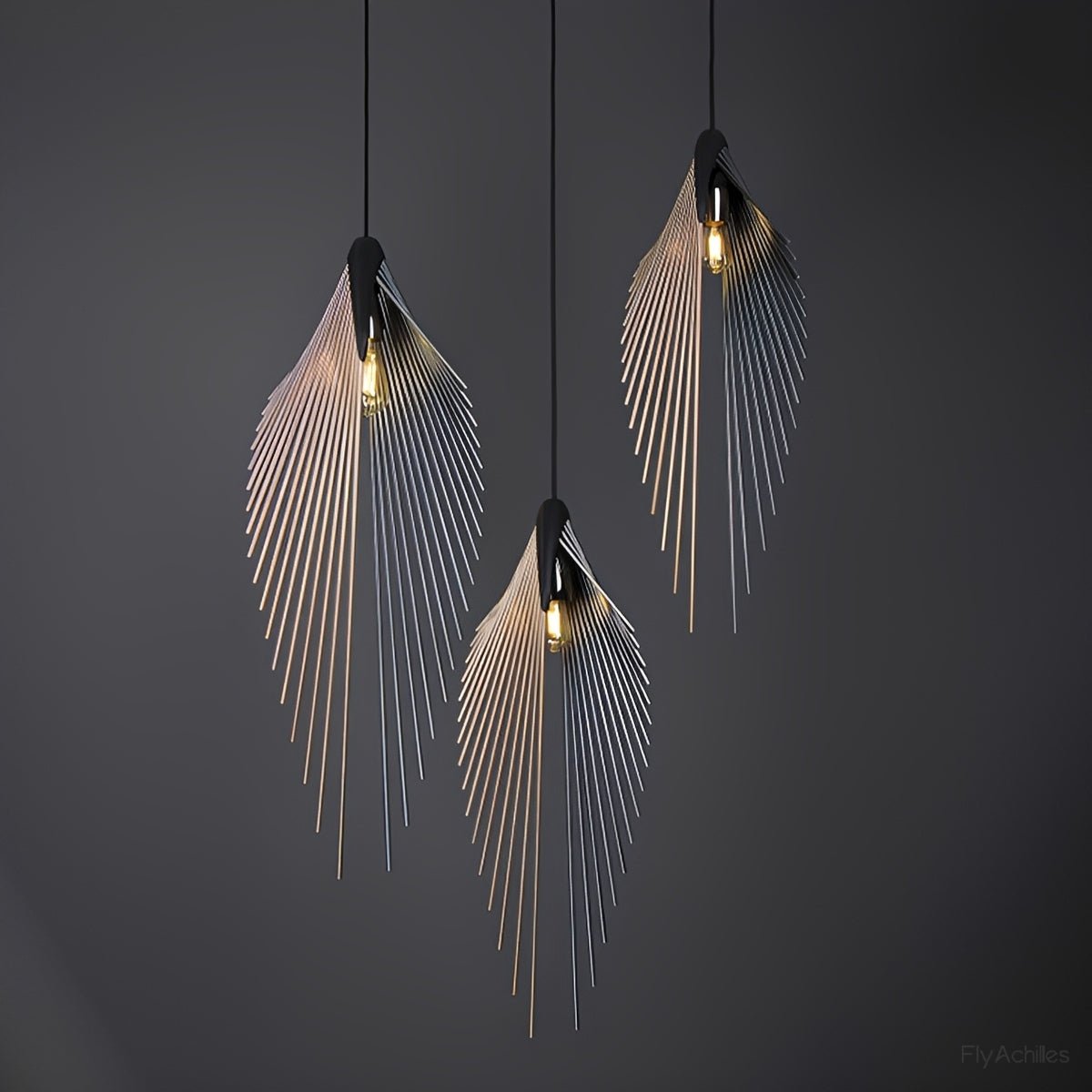 Modern Luxury Sculptural Feather LED Pendant Light - Flyachilles