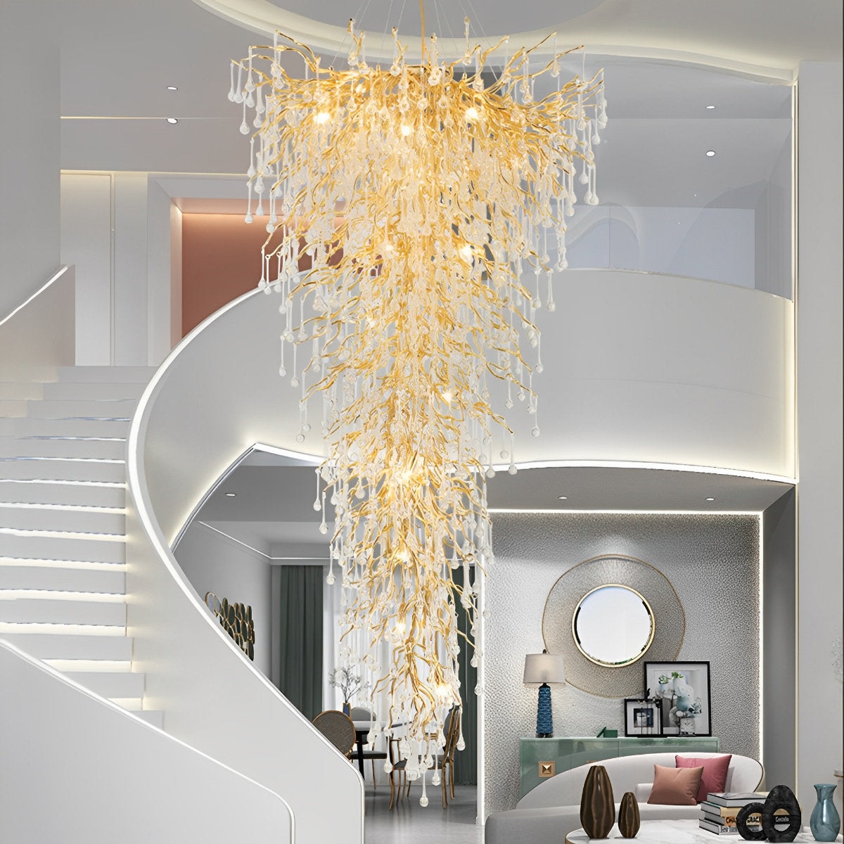 Modern Luxury Tree Branch Chandelier Teardrop Waterfall Lights - Flyachilles