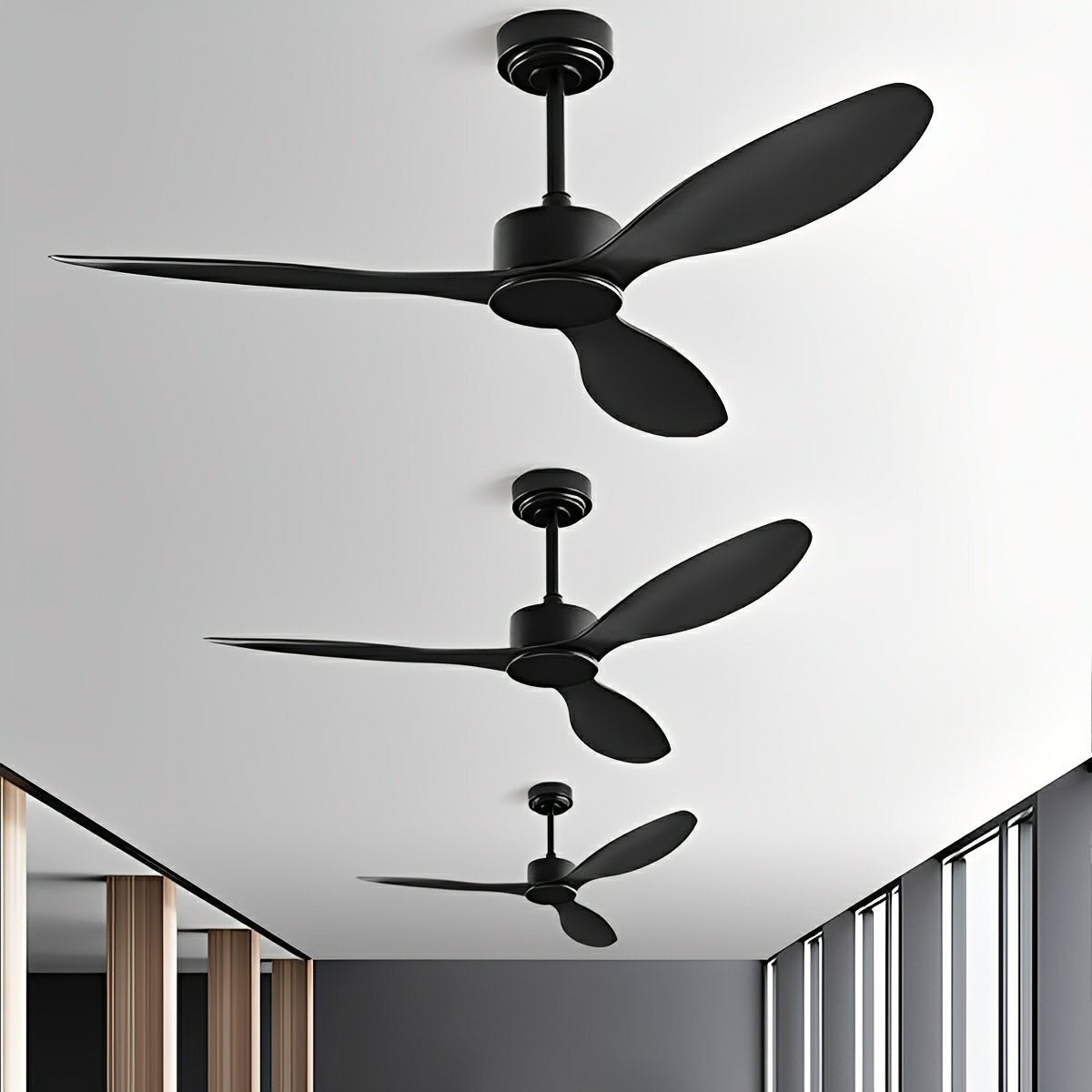 Modern Minimalist 3-Blade Ceiling Fan, DC Motor 6-Speed Reversible