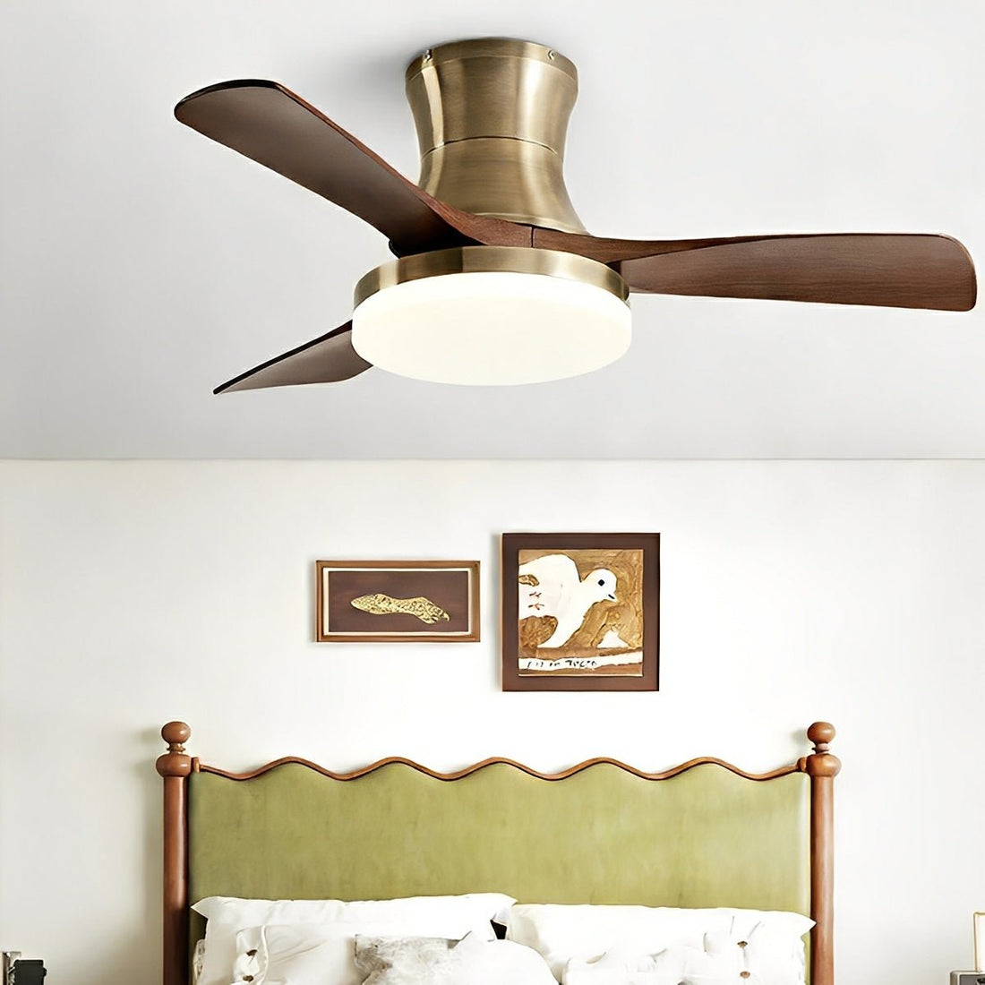 Modern Minimalist 3 - Blades DC Motor Reverse Full - Spectrum LED Ceiling Fan Light - Flyachilles