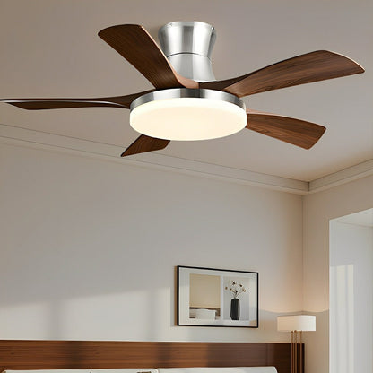 Modern Minimalist 5 - Blades DC Motor Reverse Full - Spectrum LED Ceiling Fan Light - Flyachilles