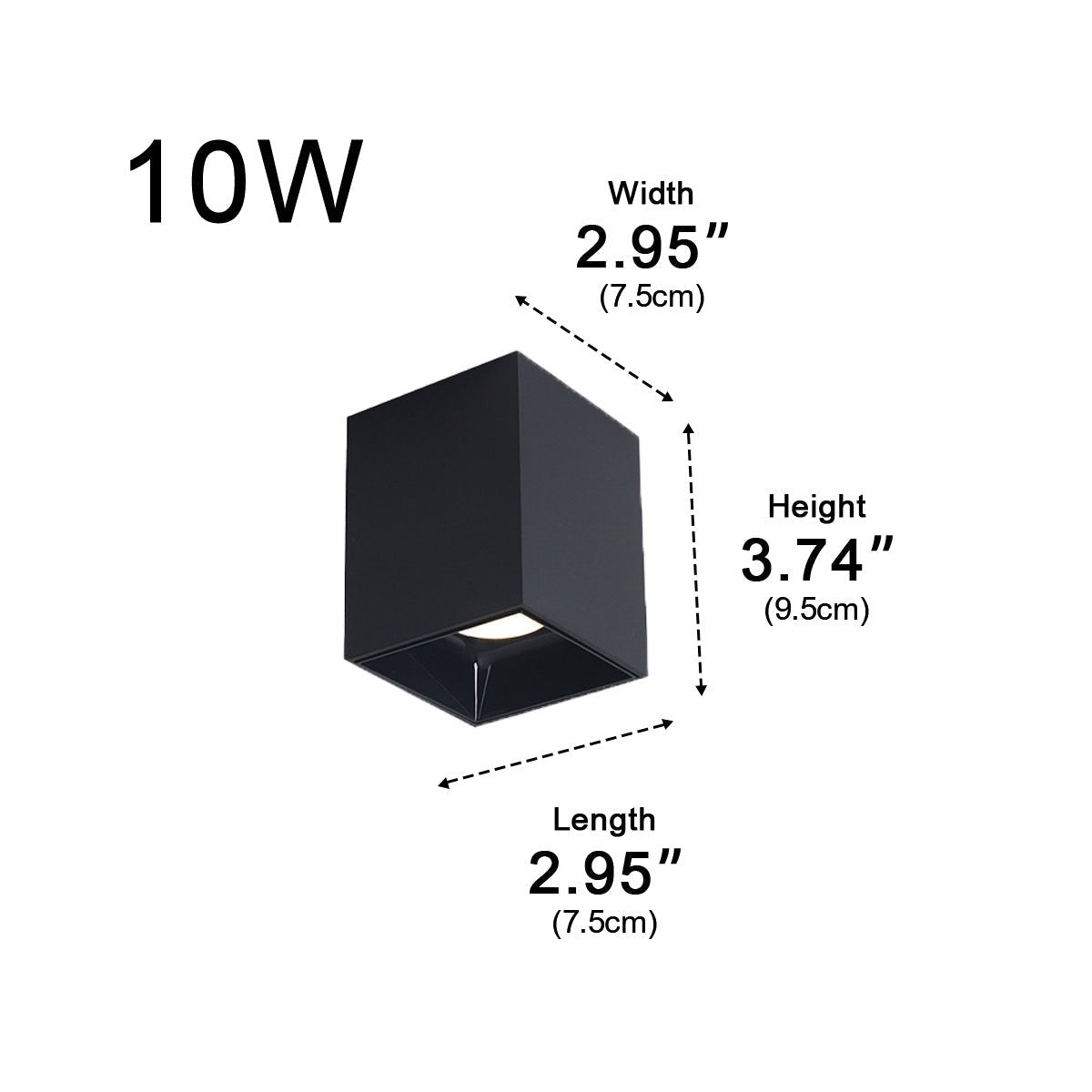 Modern Minimalist Aluminum Square COB Ceiling Spot Light - Flyachilles