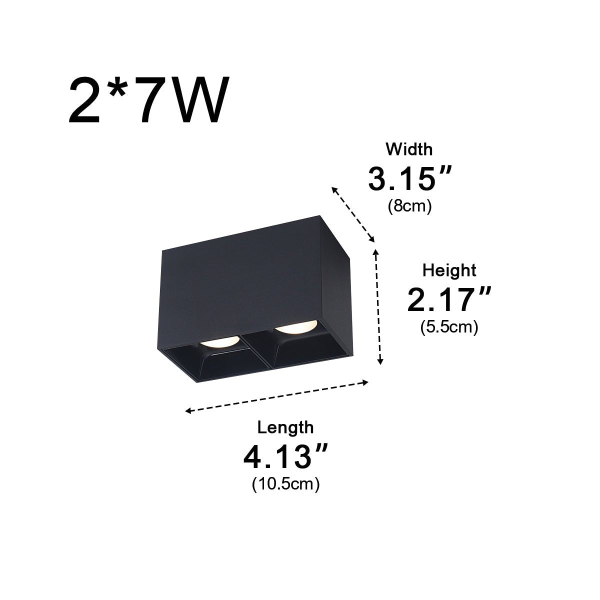 Modern Minimalist Aluminum Square COB Ceiling Spot Light - Flyachilles