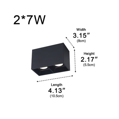 Modern Minimalist Aluminum Square COB Ceiling Spot Light - Flyachilles