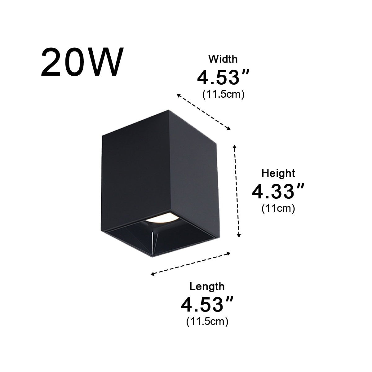 Modern Minimalist Aluminum Square COB Ceiling Spot Light - Flyachilles
