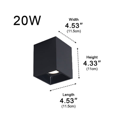 Modern Minimalist Aluminum Square COB Ceiling Spot Light - Flyachilles