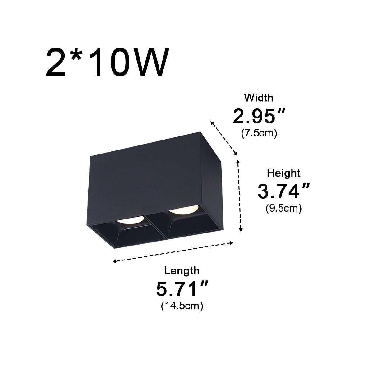 Modern Minimalist Aluminum Square COB Ceiling Spot Light - Flyachilles