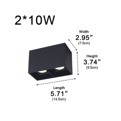 Modern Minimalist Aluminum Square COB Ceiling Spot Light - Flyachilles