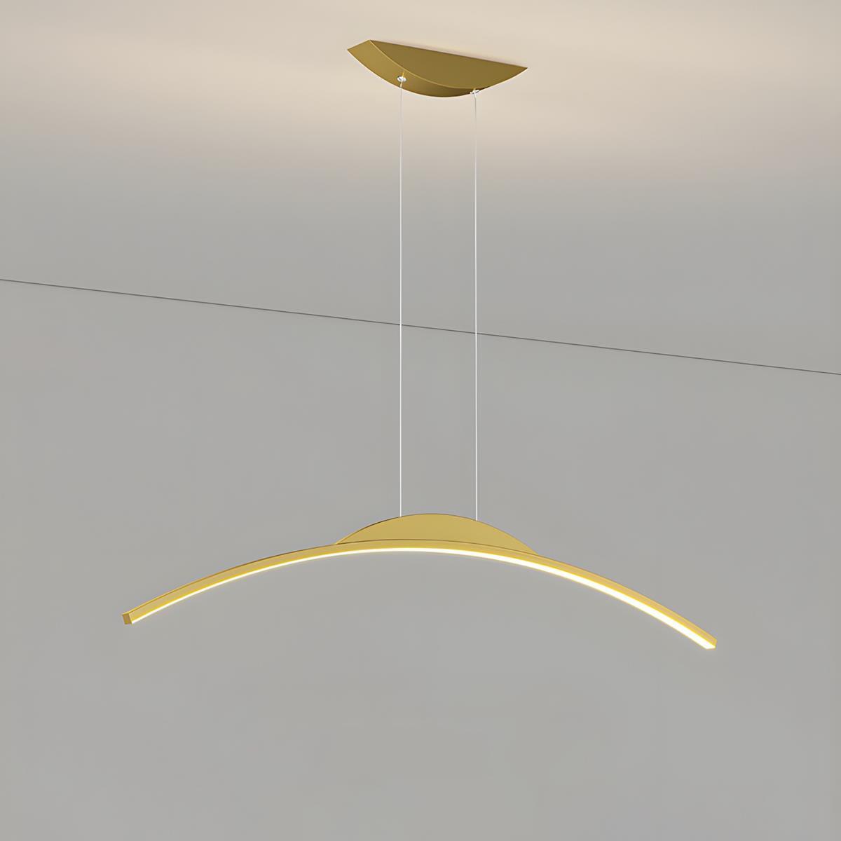 Modern Minimalist Arc Arch Long Strip Light LED Pendant Lights Hanging ...