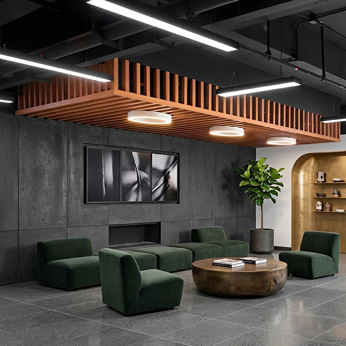 Modern Minimalist Black LED Recessed Hanging Linear Light - Flyachilles