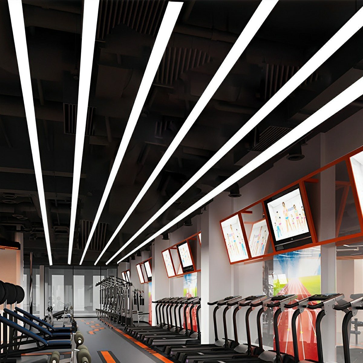 Modern Minimalist Black LED Recessed Office Hanging Light - Flyachilles