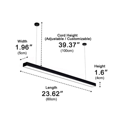 Modern Minimalist Black LED Recessed Office Hanging Light - Flyachilles