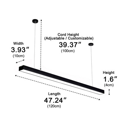 Modern Minimalist Black LED Recessed Office Hanging Light - Flyachilles