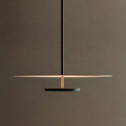Modern Minimalist Black Slim Dish LED Pendant Lights - Flyachilles