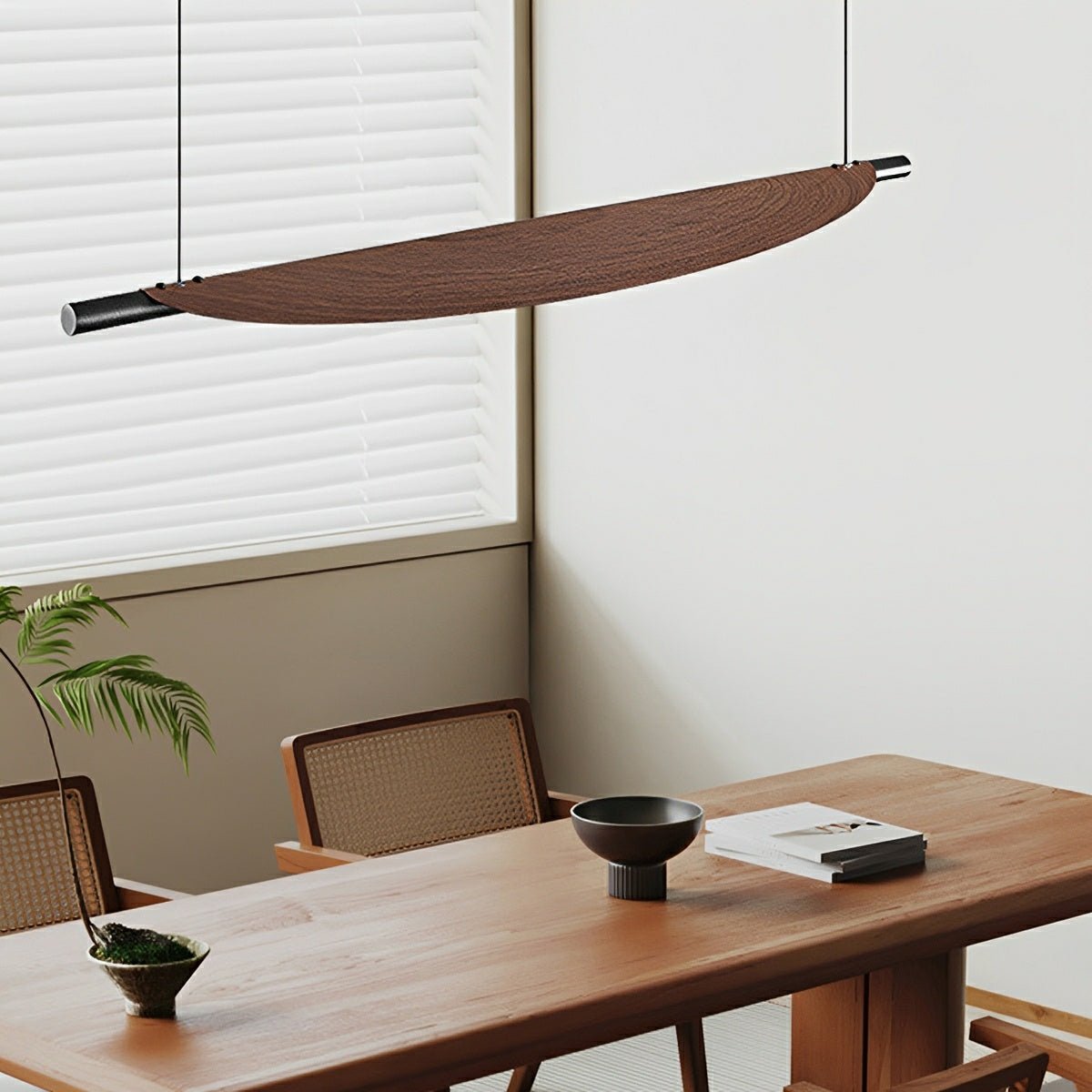 Modern Minimalist Black Walnut Leaf - Shape LED Pendant Lights - Flyachilles