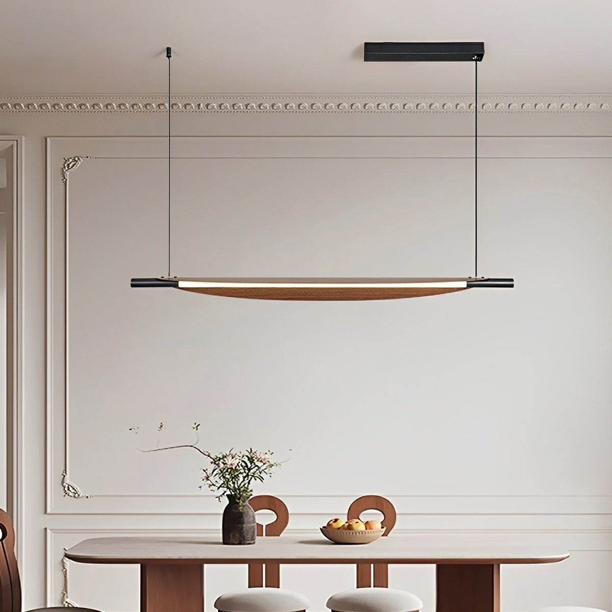 Modern Minimalist Black Walnut Leaf - Shape LED Pendant Lights - Flyachilles