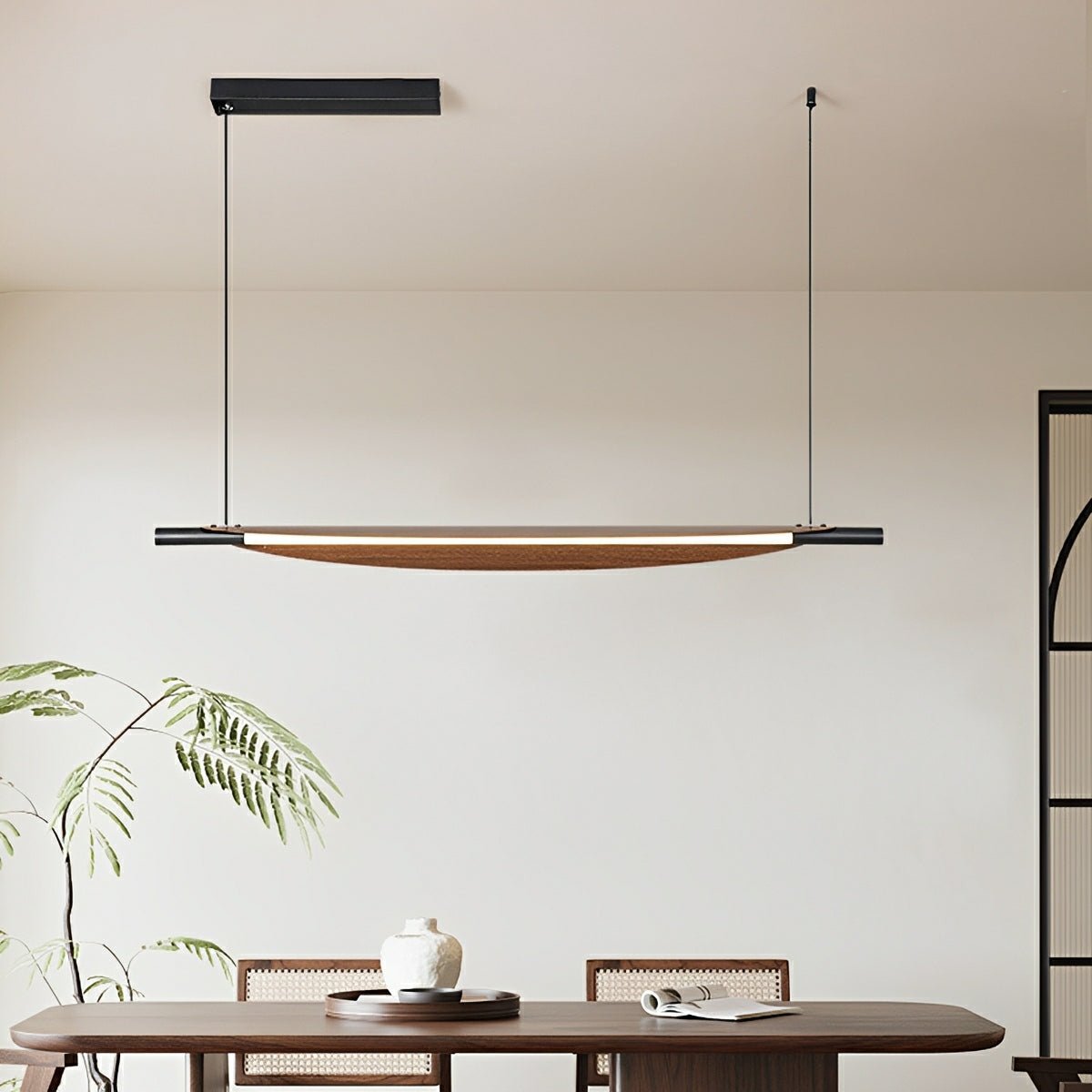Modern Minimalist Black Walnut Leaf - Shape LED Pendant Lights - Flyachilles
