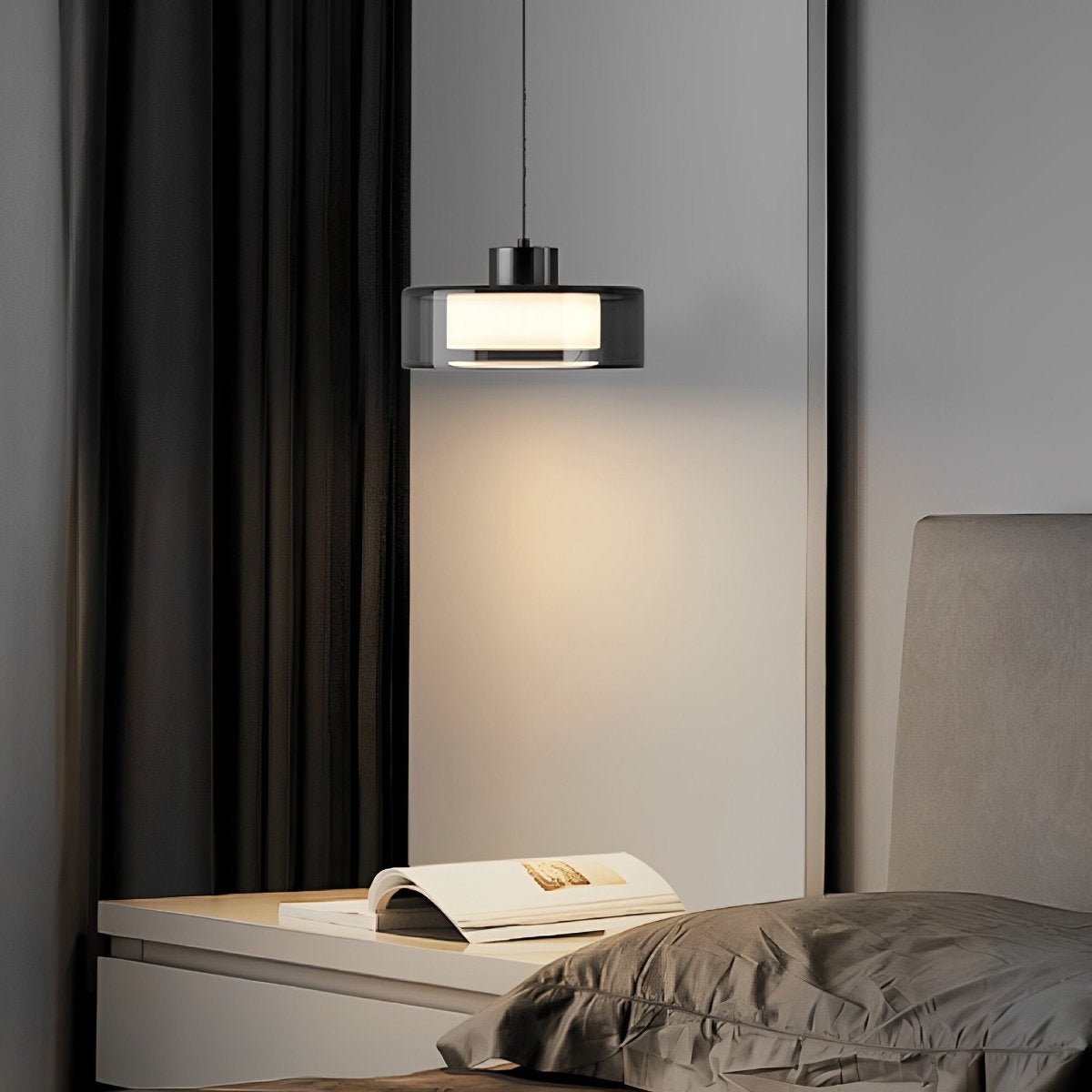 Modern Minimalist Chandelier Glass Brass Bedside Lighting - Flyachilles